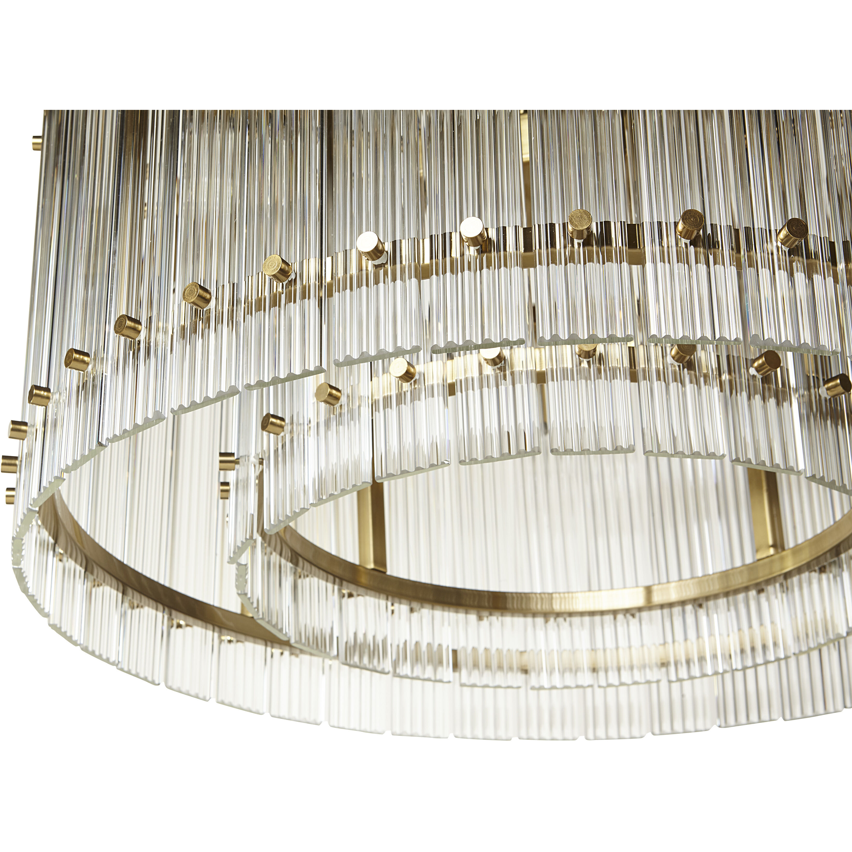 Kore LED Brass / Clear Chandelier Ceiling Light, Small